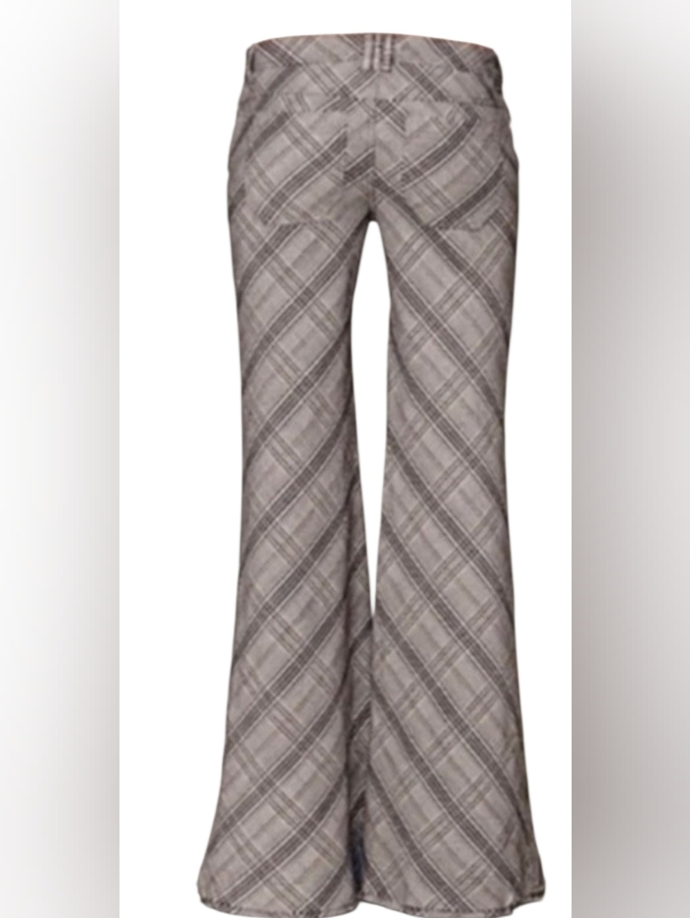 Free People Low Rise Flare Bell Bottom Wide Leg Plaid Trouser Pants Wmn 8 Hippie - Picture 3 of 15
